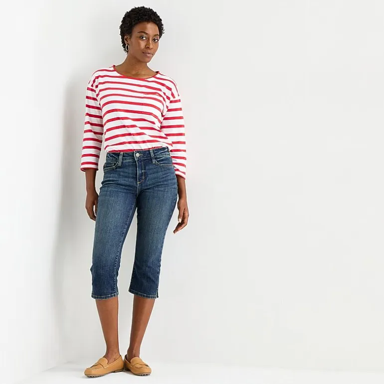 St. John's Bay Womens Secretly Slender Mid Rise Capri Jean