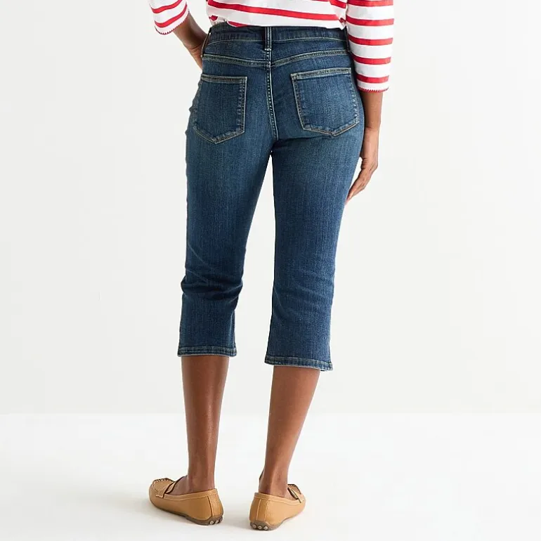 St. John's Bay Womens Secretly Slender Mid Rise Capri Jean