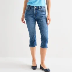 St. John's Bay Womens Secretly Slender Mid Rise Capri Jean