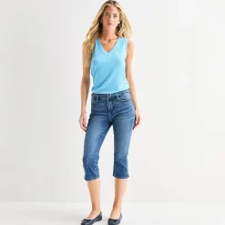 St. John's Bay Womens Secretly Slender Mid Rise Capri Jean