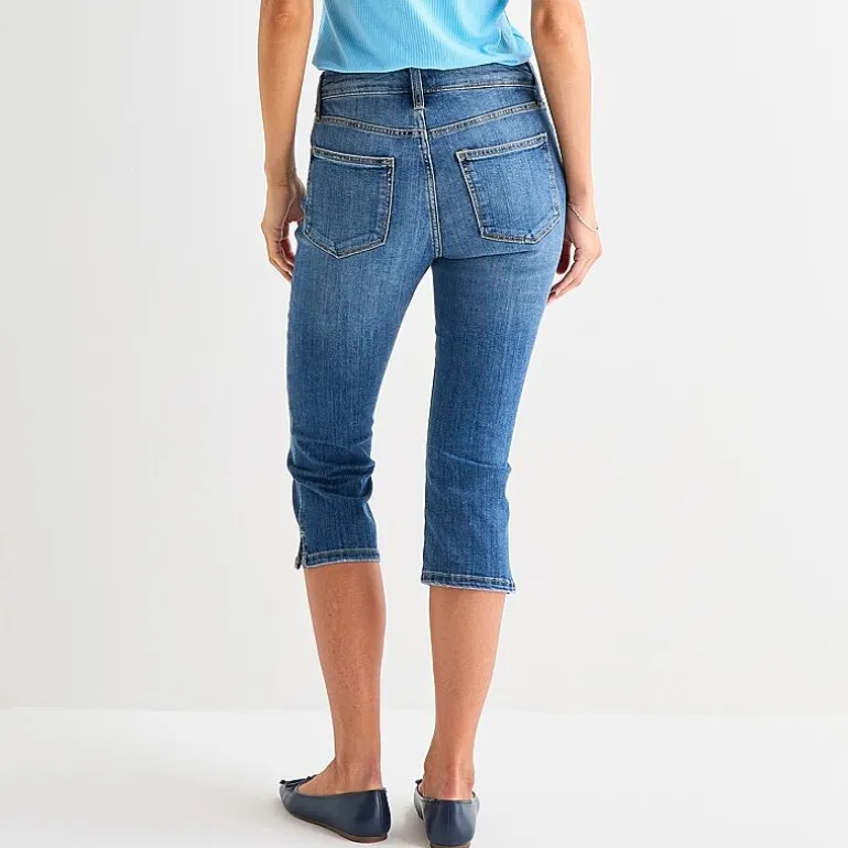 St. John's Bay Womens Secretly Slender Mid Rise Capri Jean