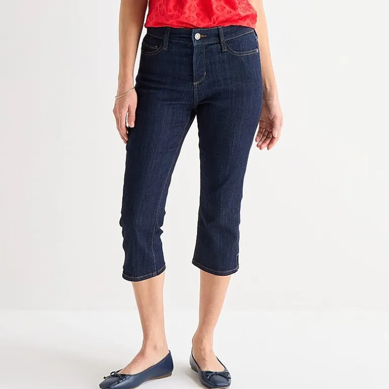 St. John's Bay Womens Secretly Slender Mid Rise Capri Jean