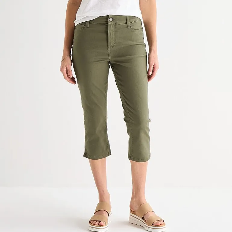 St. John's Bay Womens Secretly Slender Mid Rise Capri Jean