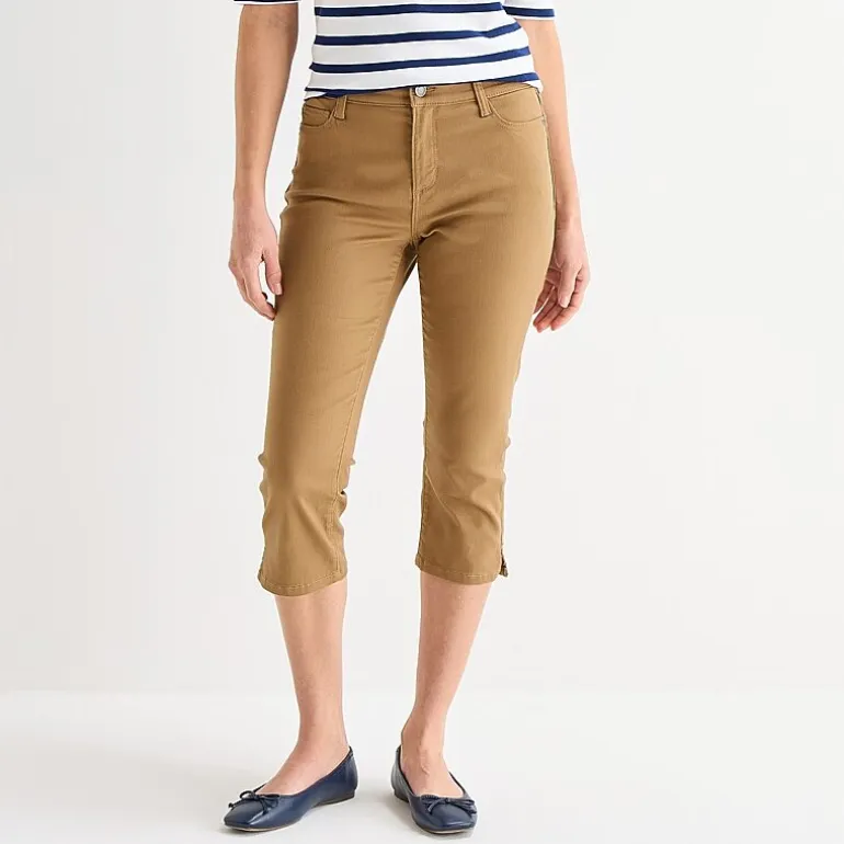 St. John's Bay Womens Secretly Slender Mid Rise Capri Jean