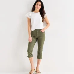 St. John's Bay Womens Secretly Slender Mid Rise Capri Jean