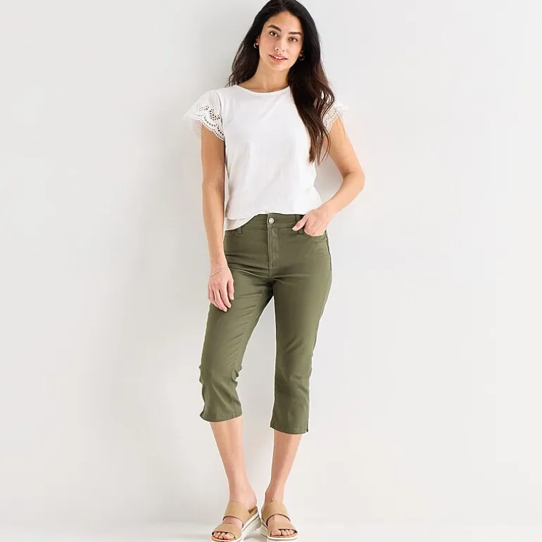 St. John's Bay Womens Secretly Slender Mid Rise Capri Jean
