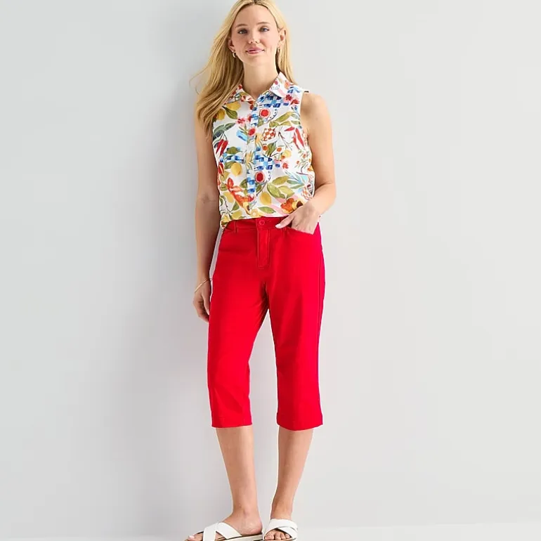 St. John's Bay Womens Secretly Slender Mid Rise Capri Pant