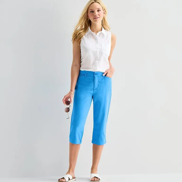 St. John's Bay Womens Secretly Slender Mid Rise Capri Pant