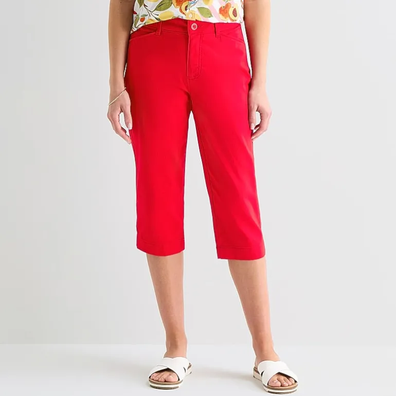 St. John's Bay Womens Secretly Slender Mid Rise Capri Pant