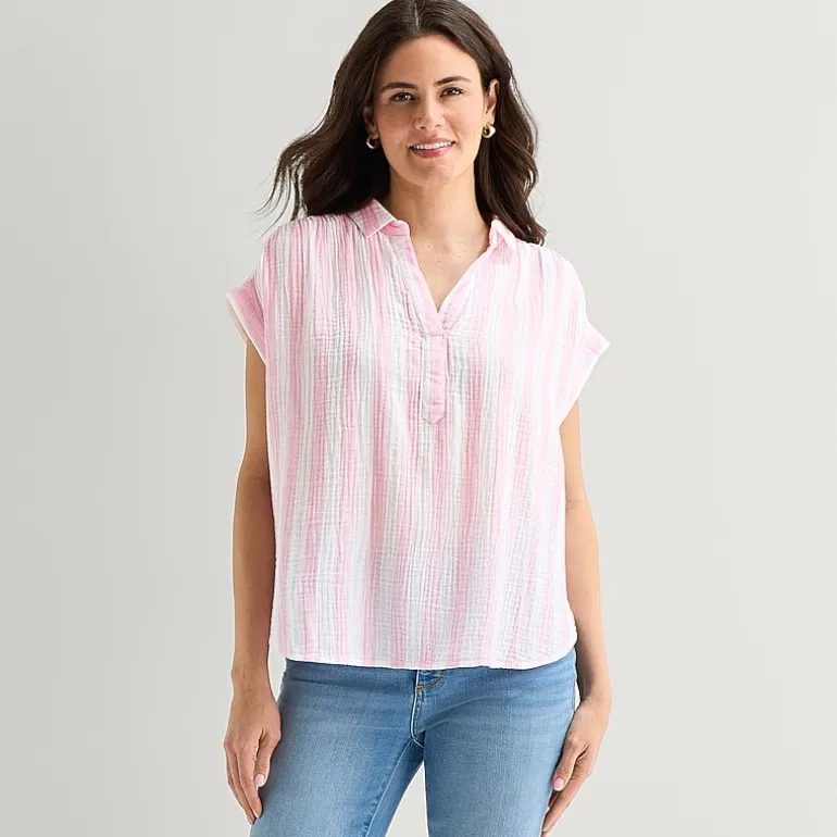 St. John's Bay Womens Short Sleeve Blouse