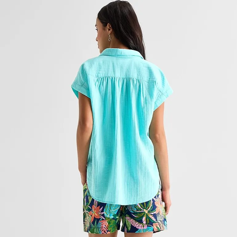 St. John's Bay Womens Short Sleeve Blouse