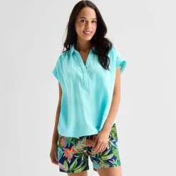 St. John's Bay Womens Short Sleeve Blouse