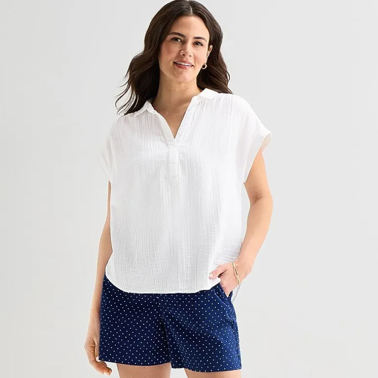 St. John's Bay Womens Short Sleeve Blouse