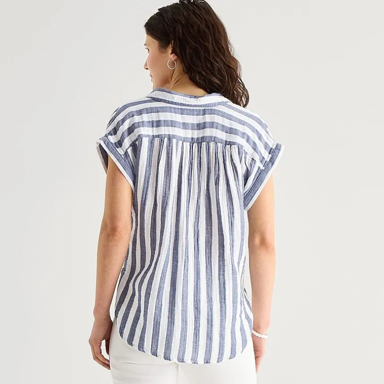 St. John's Bay Womens Short Sleeve Blouse