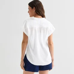 St. John's Bay Womens Short Sleeve Blouse