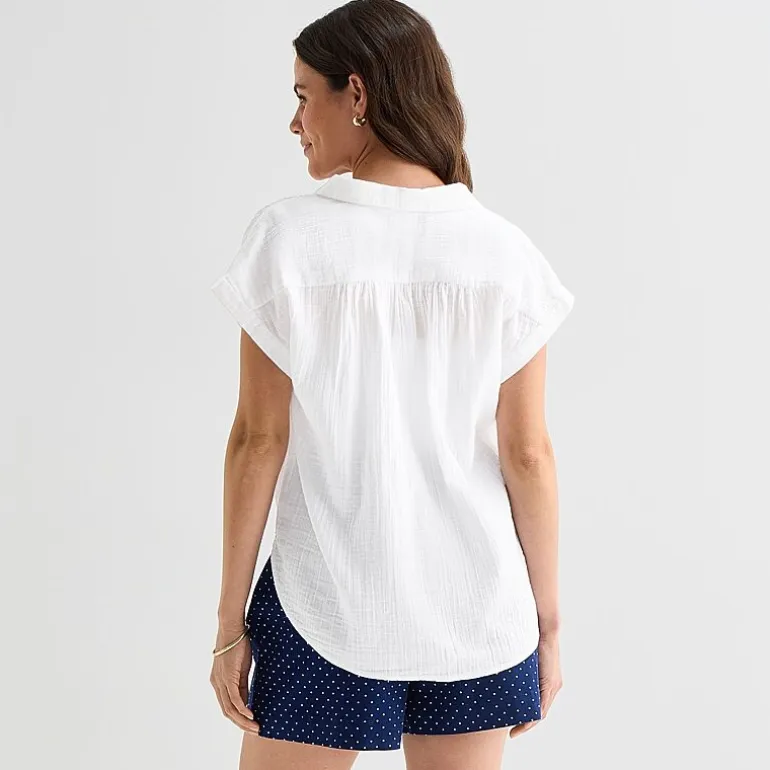 St. John's Bay Womens Short Sleeve Blouse