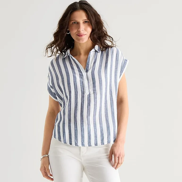 St. John's Bay Womens Short Sleeve Blouse