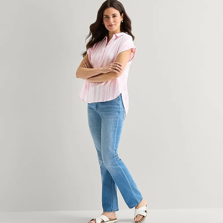 St. John's Bay Womens Short Sleeve Blouse