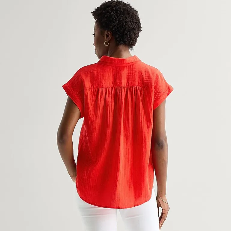 St. John's Bay Womens Short Sleeve Blouse