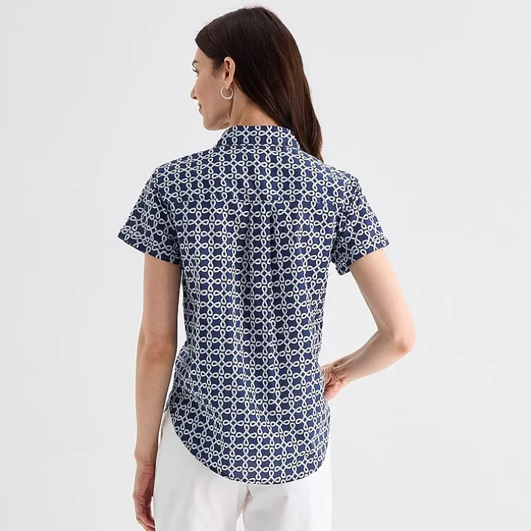 St. John's Bay Womens Short Sleeve Regular Fit Button-Down Shirt