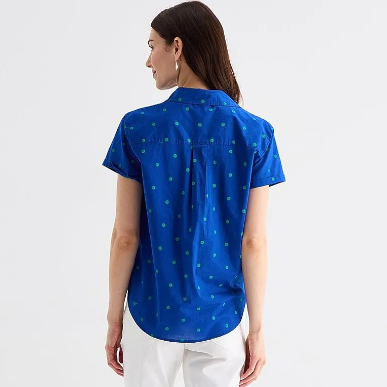 St. John's Bay Womens Short Sleeve Regular Fit Button-Down Shirt