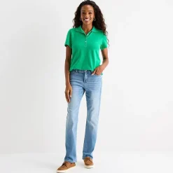 St. John's Bay Womens Short Sleeve Polo Shirt