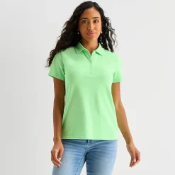 St. John's Bay Womens Short Sleeve Polo Shirt