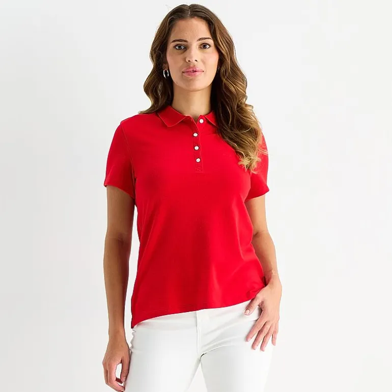 St. John's Bay Womens Short Sleeve Polo Shirt