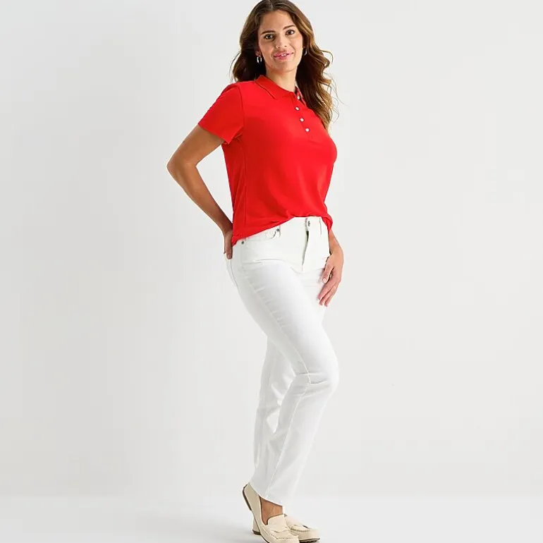 St. John's Bay Womens Short Sleeve Polo Shirt