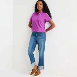 St. John's Bay Womens Short Sleeve Polo Shirt