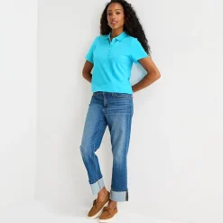 St. John's Bay Womens Short Sleeve Polo Shirt