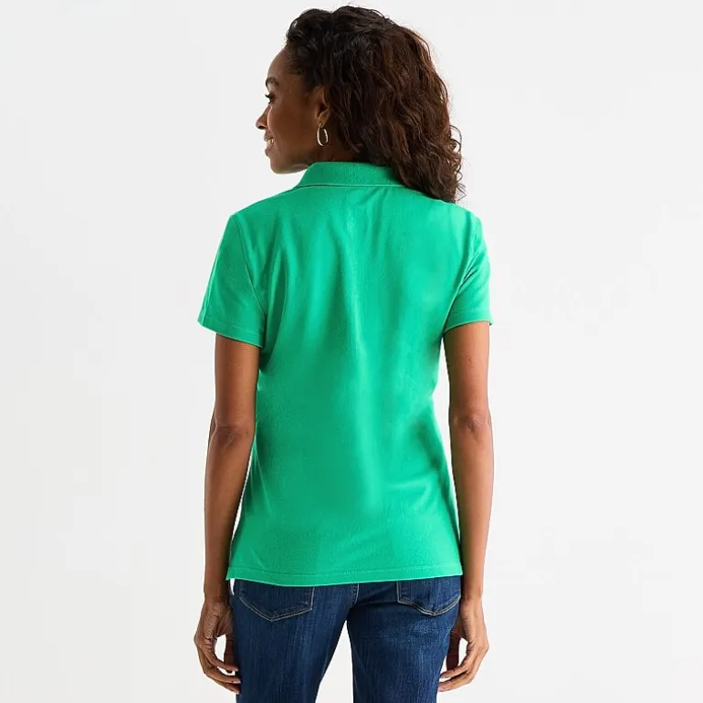 St. John's Bay Womens Short Sleeve Polo Shirt
