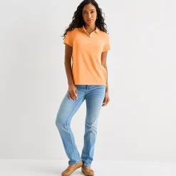 St. John's Bay Womens Short Sleeve Polo Shirt