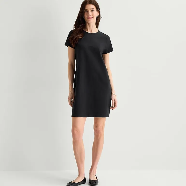 St. John's Bay Womens Short Sleeve T-Shirt Dress