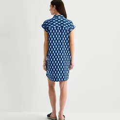 St. John's Bay Womens Short Sleeve Striped Sheath Dress