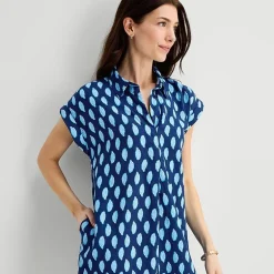 St. John's Bay Womens Short Sleeve Striped Sheath Dress