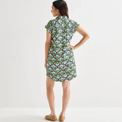 St. John's Bay Womens Short Sleeve Striped Sheath Dress