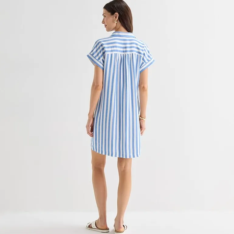 St. John's Bay Womens Short Sleeve Striped Sheath Dress