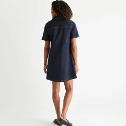 St. John's Bay Womens Short Sleeve A-Line Denim Dress
