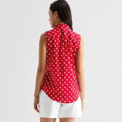 St. John's Bay Womens Sleeveless Regular Fit Button-Down Shirt