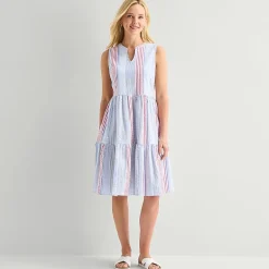 St. John's Bay Womens Sleeveless Striped A-Line Dress