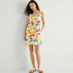St. John's Bay Womens Square Neck Sleeveless Shift Dress