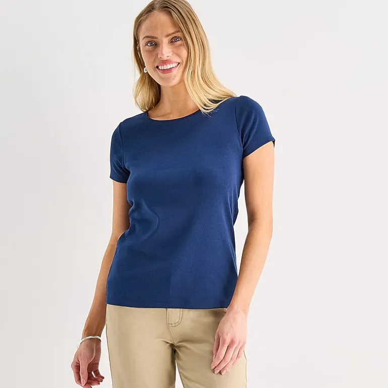 St. John's Bay Womens Tall Crew Neck Short Sleeve T-Shirt