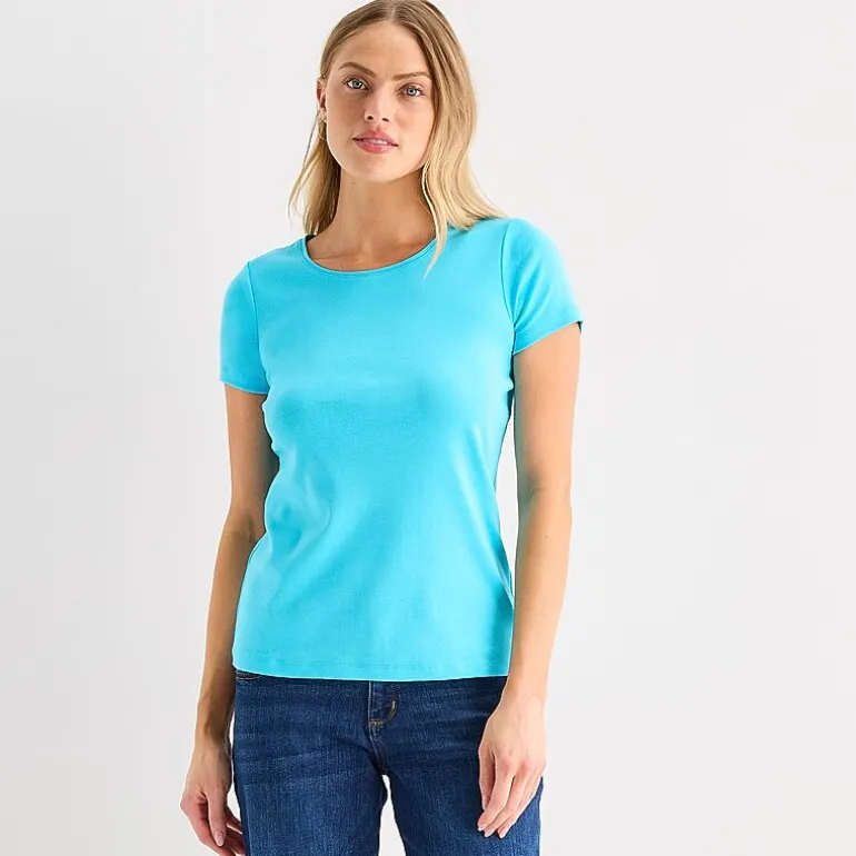 St. John's Bay Womens Tall Crew Neck Short Sleeve T-Shirt