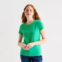St. John's Bay Womens Tall Crew Neck Short Sleeve T-Shirt