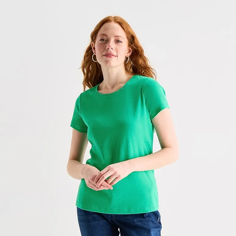St. John's Bay Womens Tall Crew Neck Short Sleeve T-Shirt