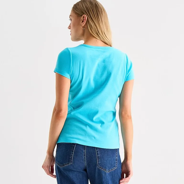 St. John's Bay Womens Tall Crew Neck Short Sleeve T-Shirt