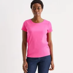 St. John's Bay Womens Tall Crew Neck Short Sleeve T-Shirt