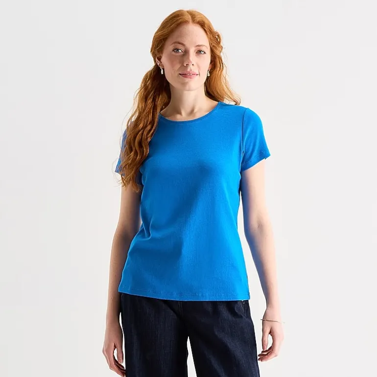 St. John's Bay Womens Tall Crew Neck Short Sleeve T-Shirt