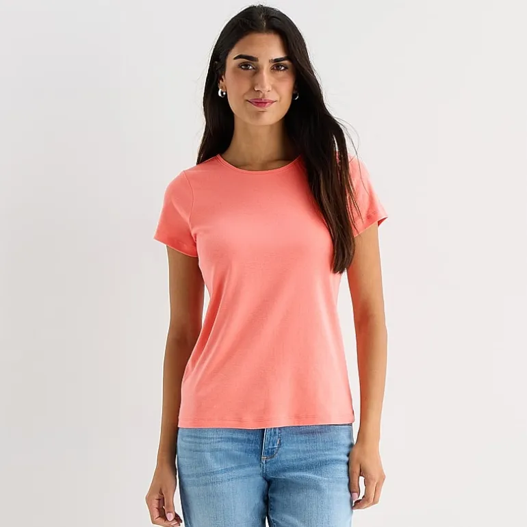 St. John's Bay Womens Tall Crew Neck Short Sleeve T-Shirt